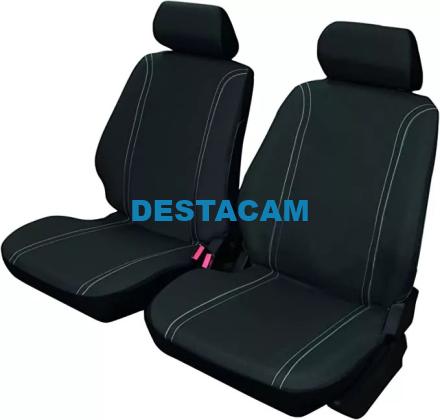 VIP FUNDAS DELANTARERAS PARA ASIENTO DE COCHE UNIVERSALES, MODELO DUERO, COLOR GRIS Y NEGRO