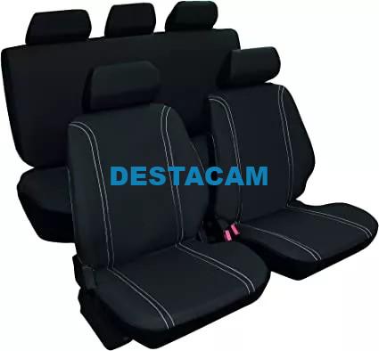 VIP JUEGO DE FUNDAS PARA ASIENTOS DE COCHE UNIVERSALES, MODELO DUERO, COLOR NEGRO, 9 PIEZAS