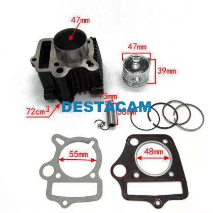 KIT DE CILINDRO PIT BIKE QUAD ATV 70 HONDA 47 MM- CYLINDER KIT ATV 70 HONDA 47 MM. MOD-709768