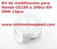 KIT DE TRANSFORMACION DE CILINDRO 150CC A 250CC PARA HONDA CG150 A 240CC 14PCS 65.5MM. MOD-189920897