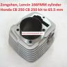 ZONGSHEN, LONCIN HONDA 166FMM CILINDRO CB 250 KIT CB250 A 65.5 MM. MOD-54674545